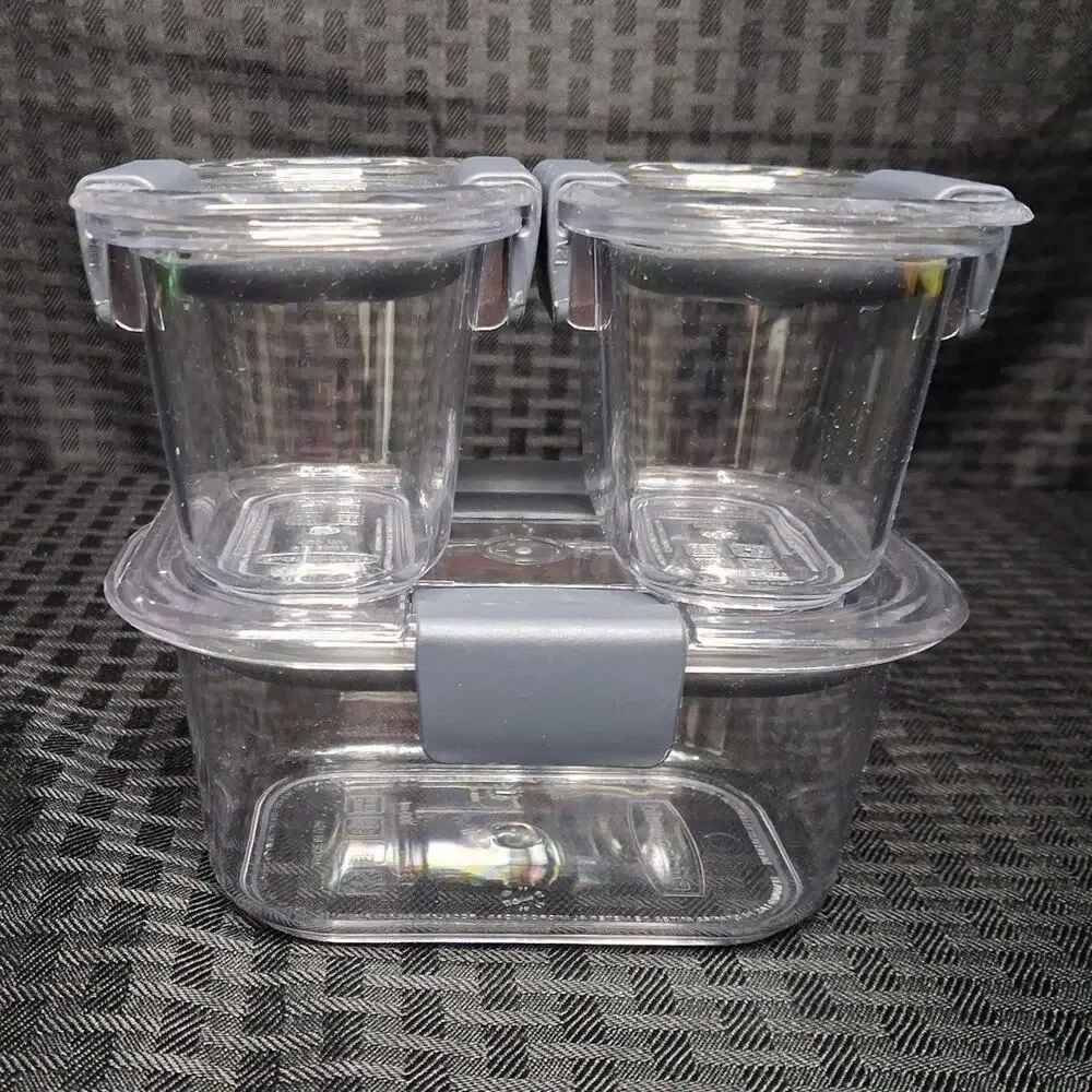 Rubbermaid Brilliance Food Storage Containers 2 x 0.5 Cup 1 x 1.3 Cups w/ Lids